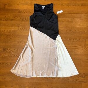 DKNY Dress in Black, Cream, and Tan